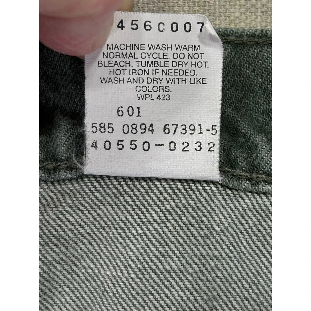 Vintage Levi's 550 Men's 36 Orange Tab 90s Jeans Green Denim Relaxed Taper Baggy